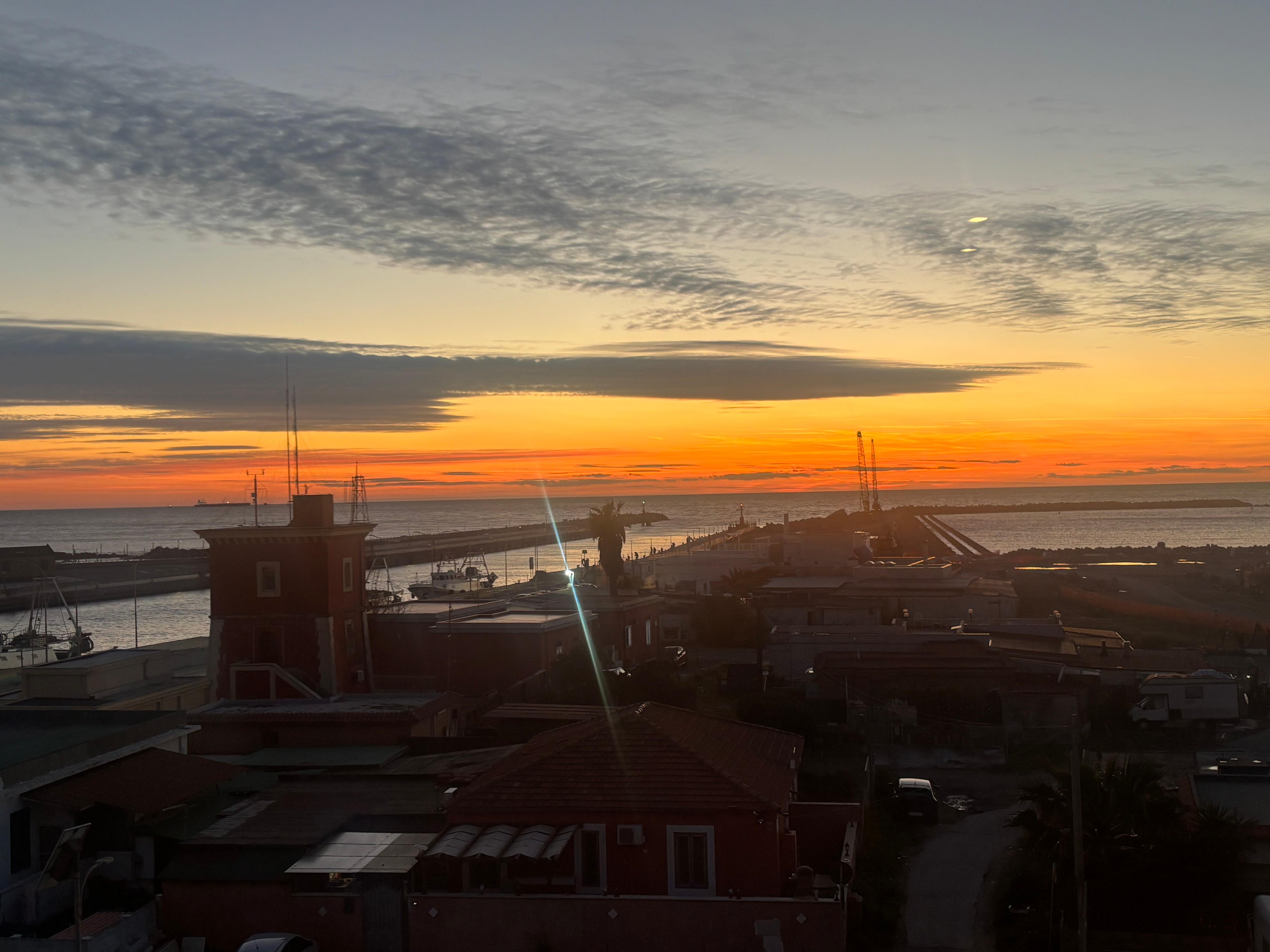 Beautiful view of the Mediterranean from the hotel room. 