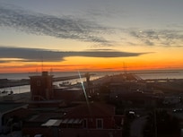 Beautiful view of the Mediterranean from the hotel room.