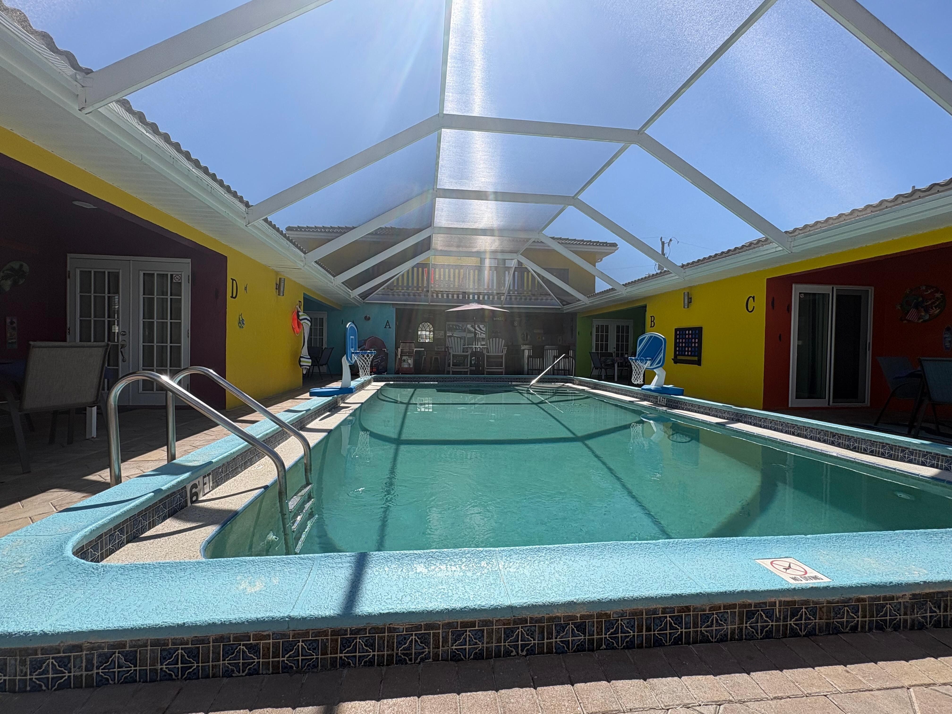 Pool area right outside your back door