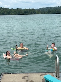 We floated in front of the dock every day!