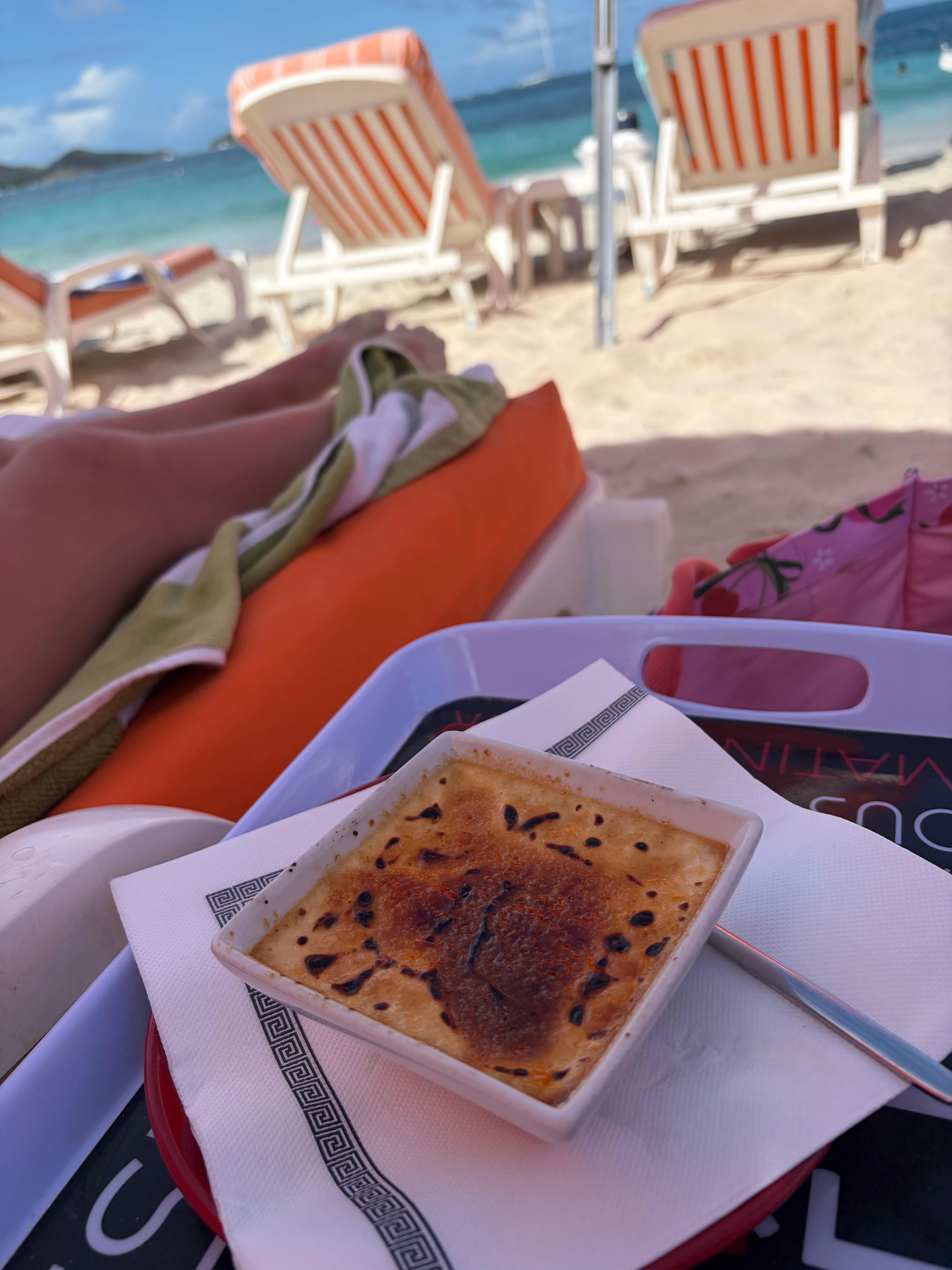 Crème brûlée on the beach!