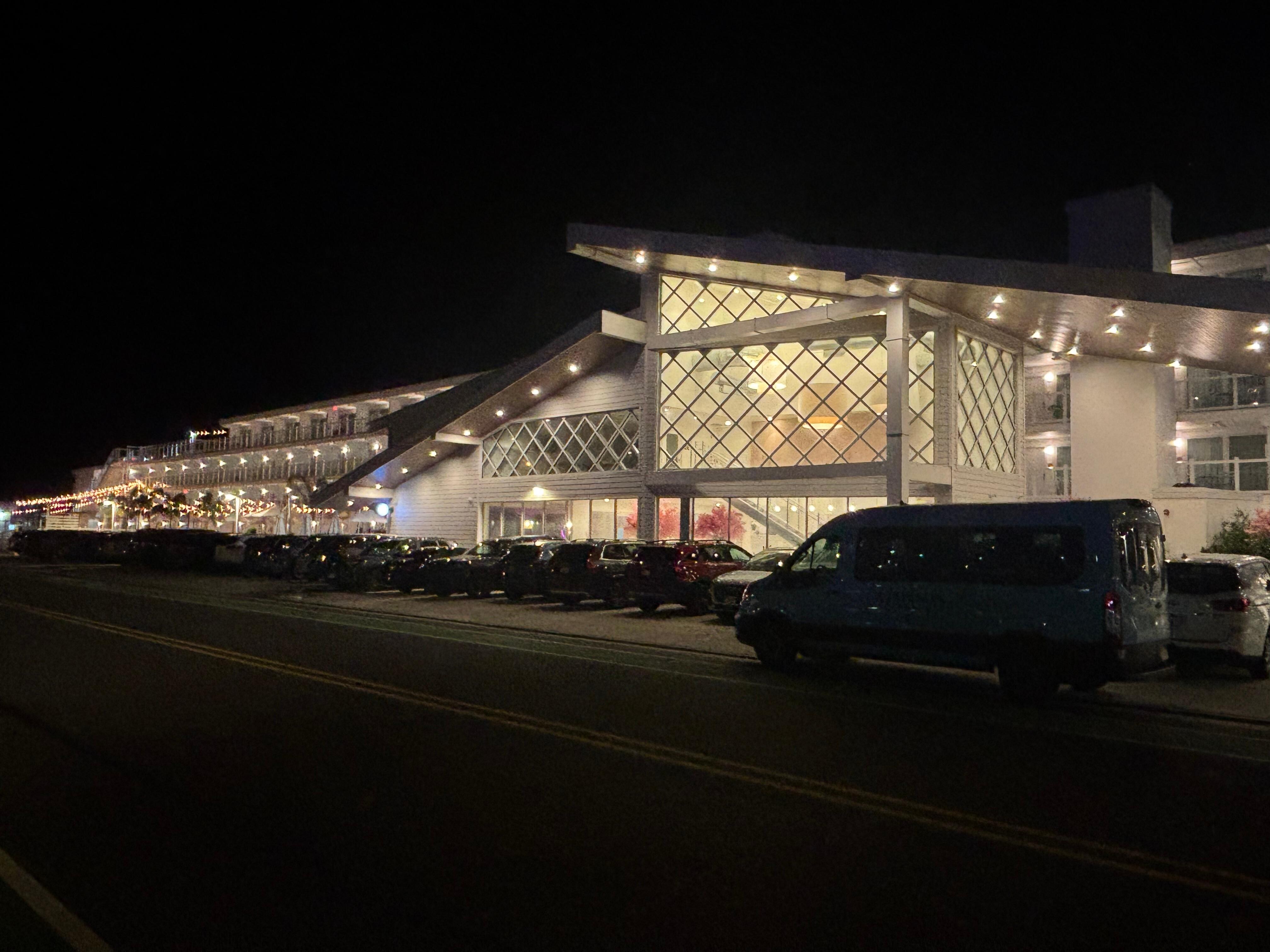 Resort was Beautiful at night (photo taken from the park across the street, great place to take the kids to the splash pad)