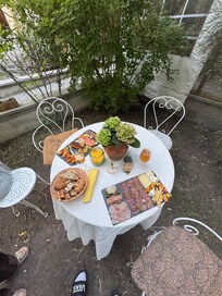 Meal in the courtyard