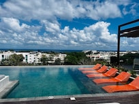 Big pool with ocean view
