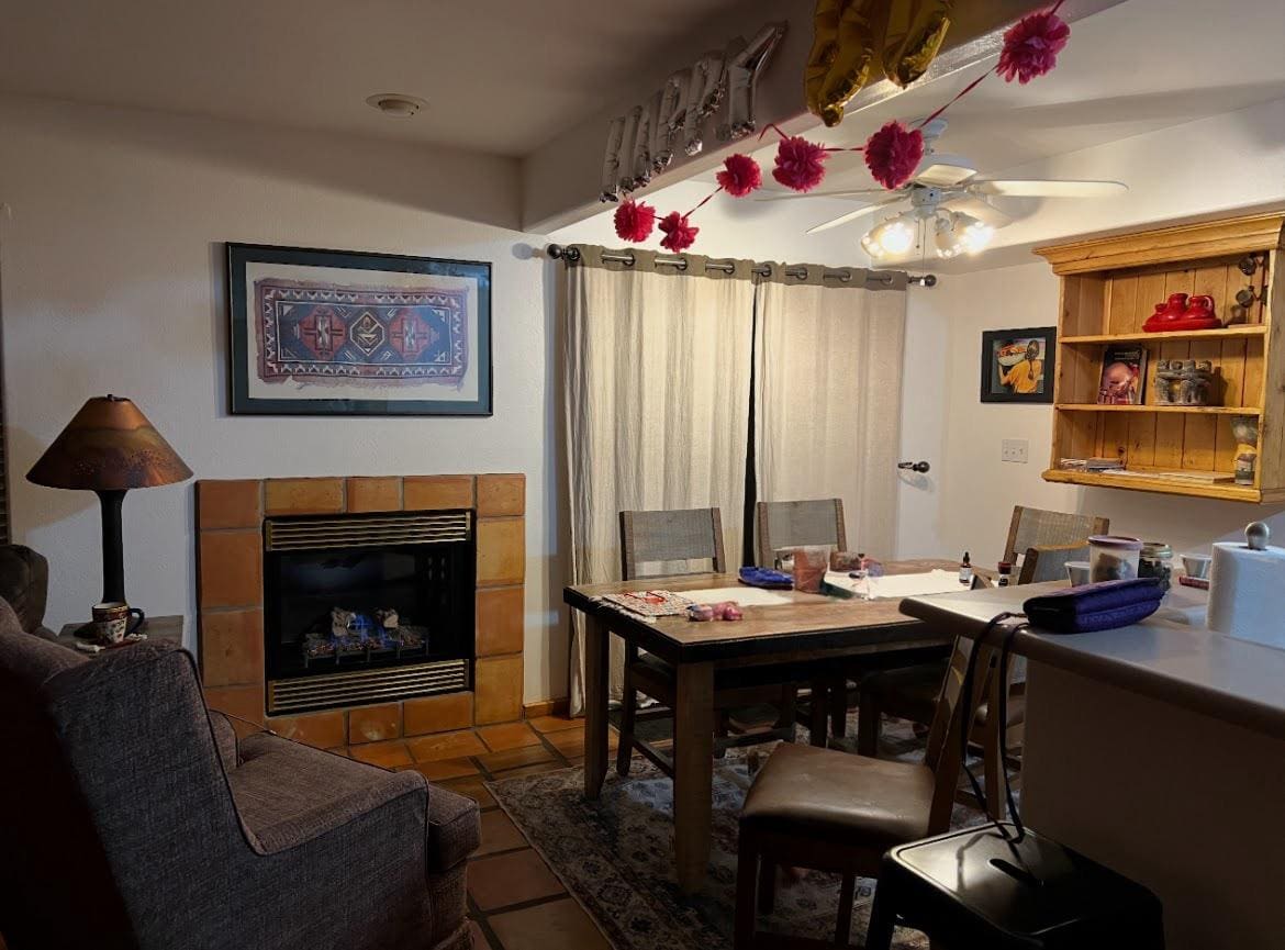 The large dining table was great for playing cards in the evening, in front of the fire on a chilly evening!