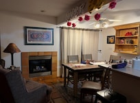 The large dining table was great for playing cards in the evening, in front of the fire on a chilly evening!