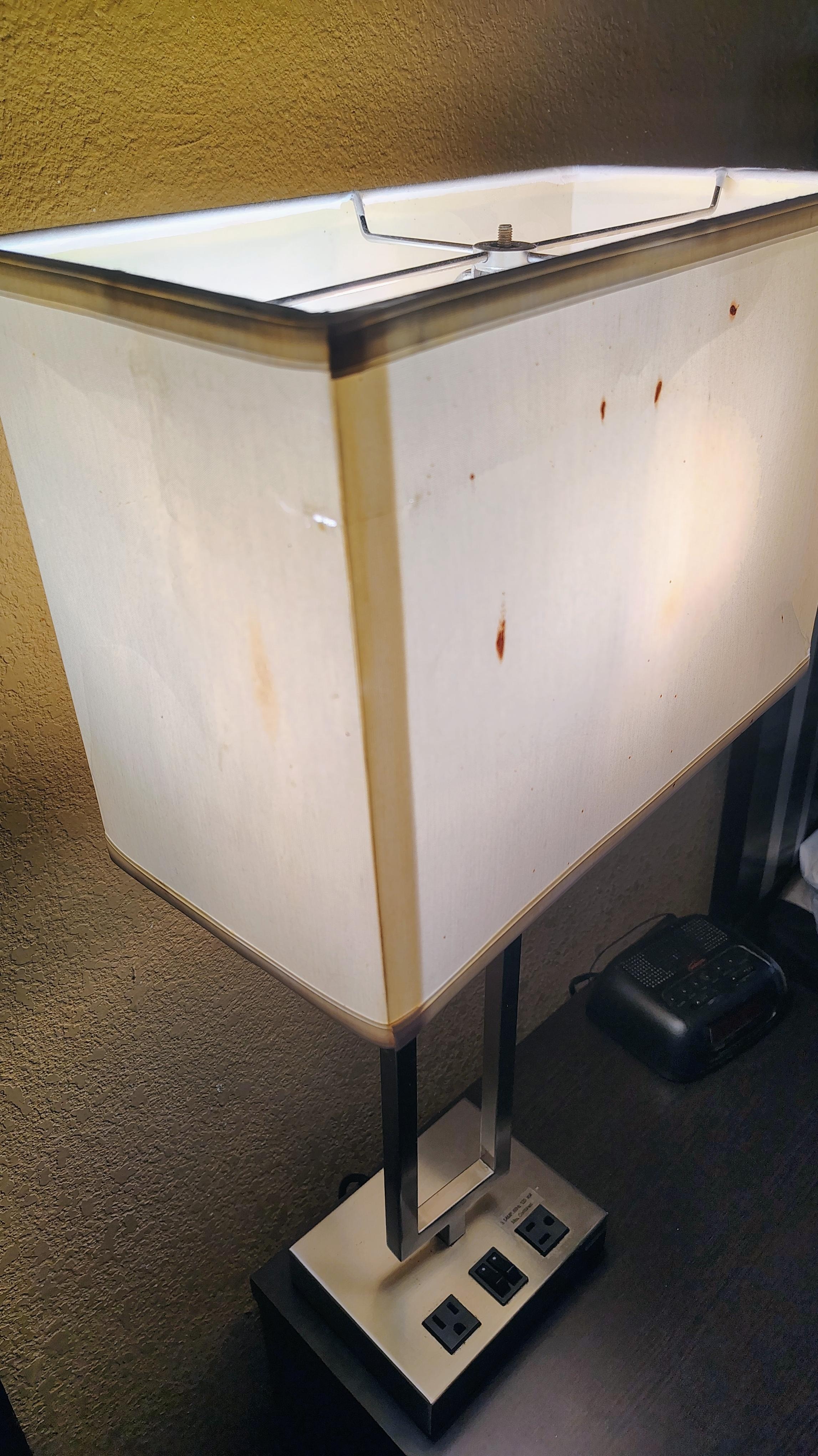 Blood like stains on light fixtures