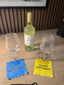 Napkins and wine glasses left for us to use. How kind!