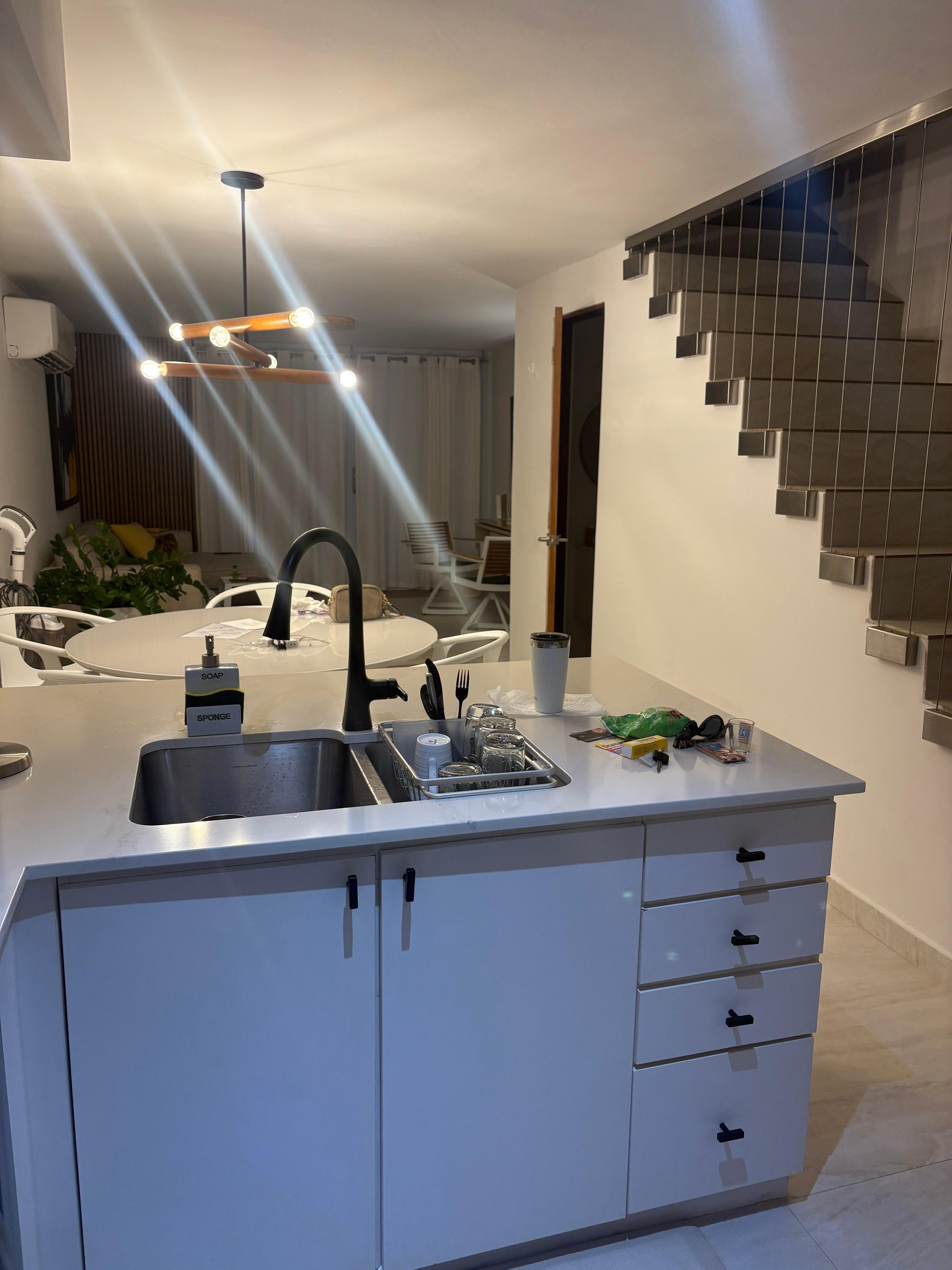 Kitchen sink/ dining- living area 