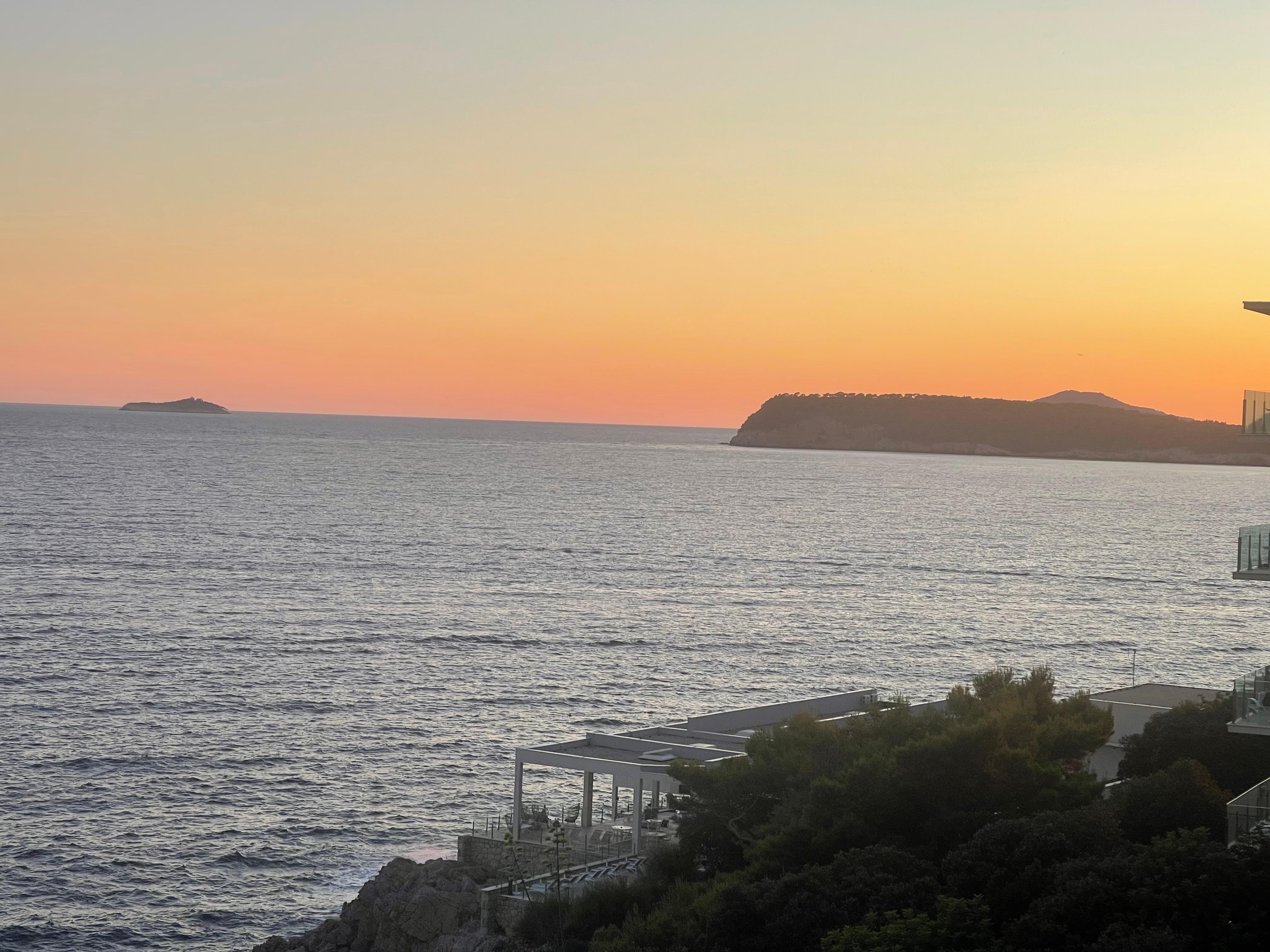 Balcony view at sunset
