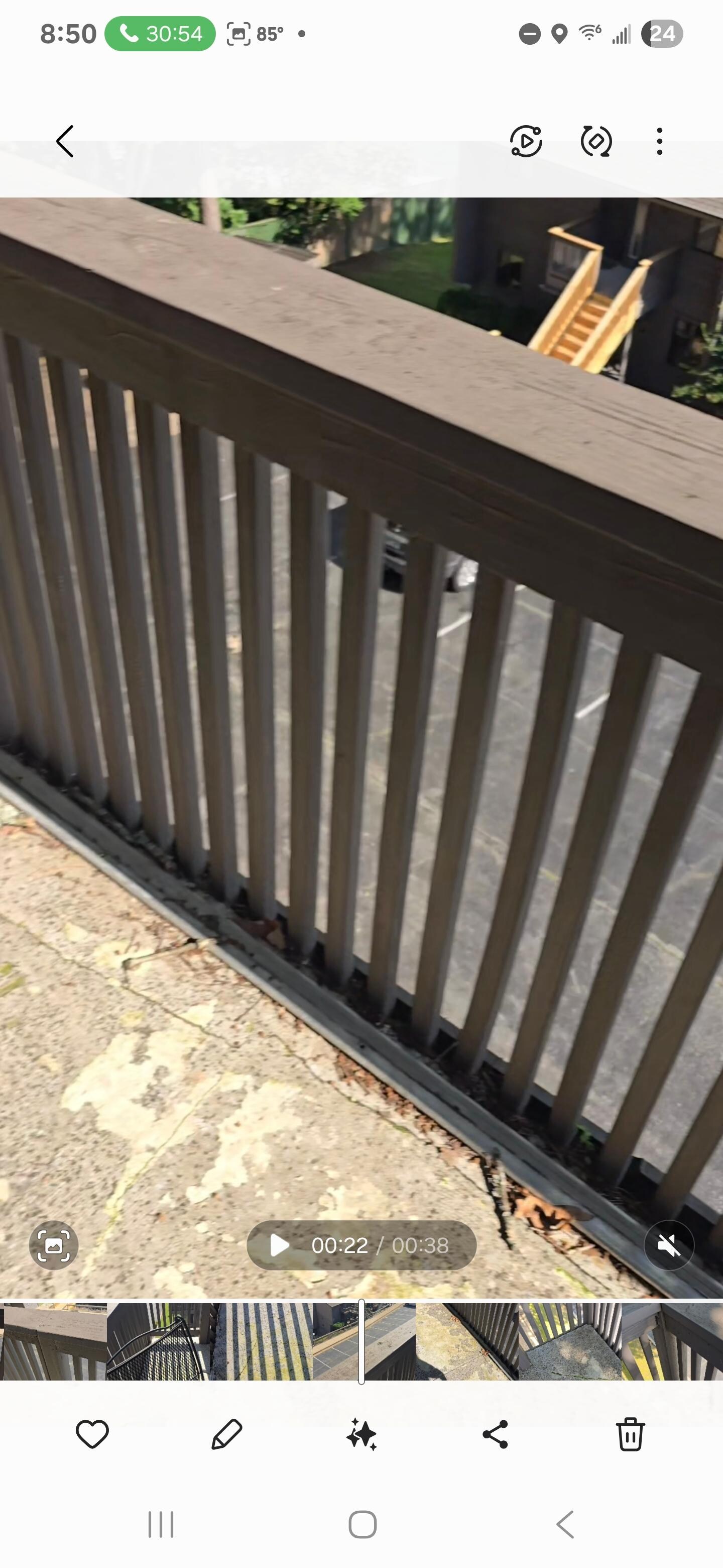 Cracking of concrete near post that bows out