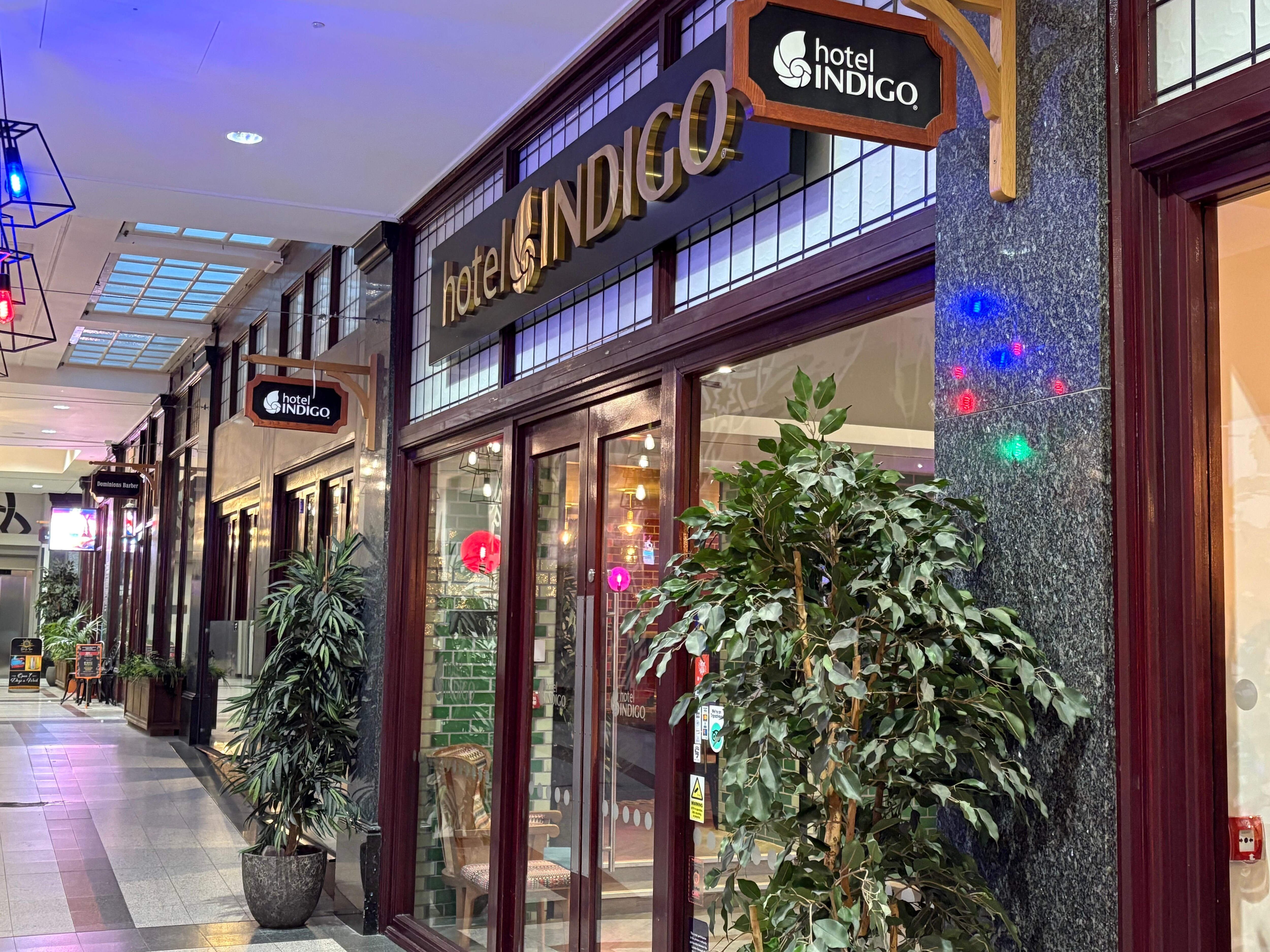 How pretty is the front reception of Hotel Indigo? 