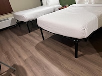 Metal bed frame, floor was not clean