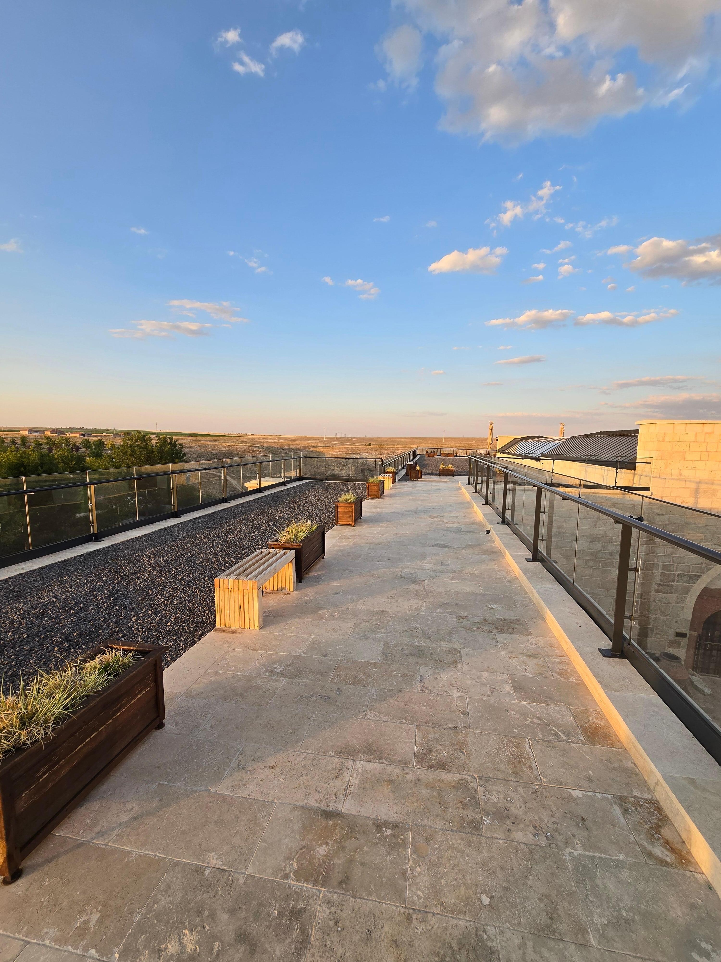 Terrace provides great views during sunrise and sunsets 