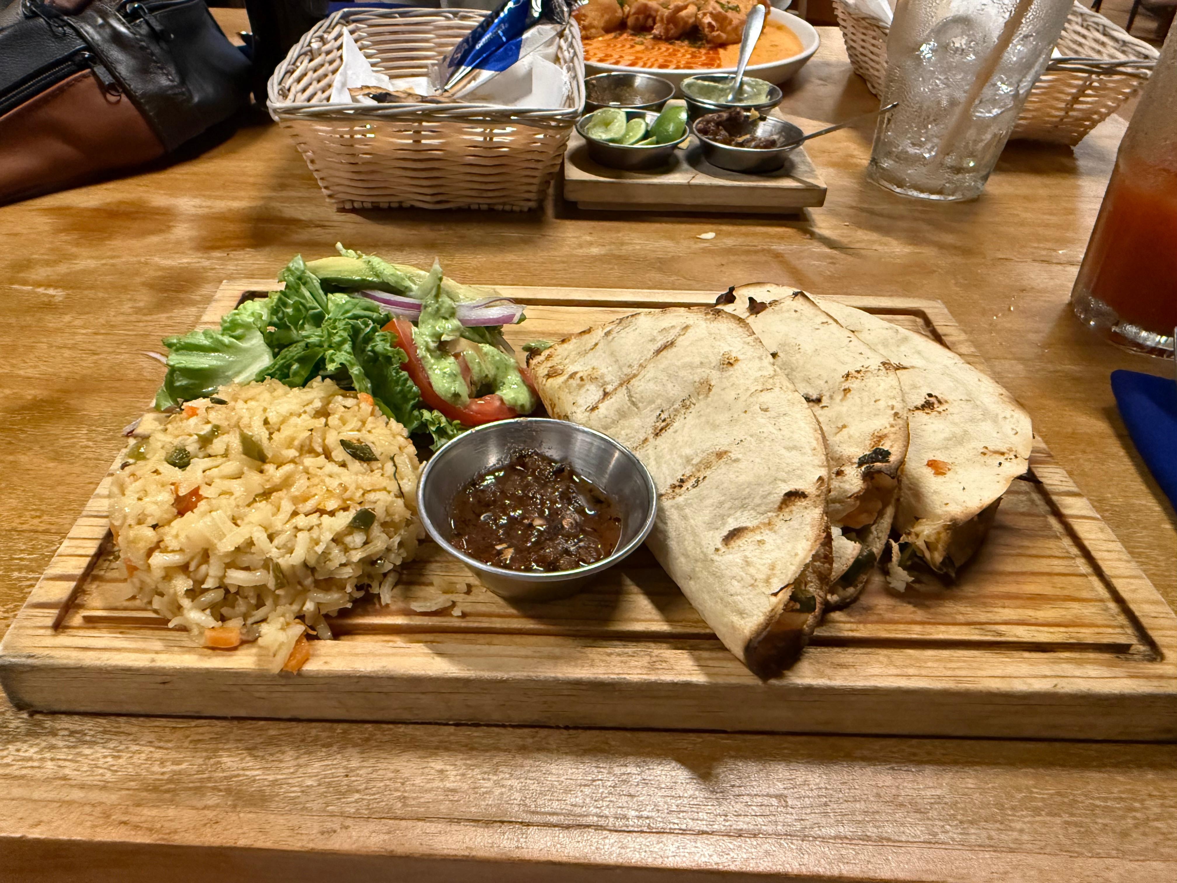 Dinner from the Hotels restaurant. 