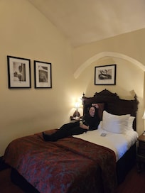 Very tired fixtures shabby  and broken furniture but the bedding was good quality and clean bathroom needed a good clean and up date