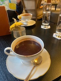 Hot chocolate in the library