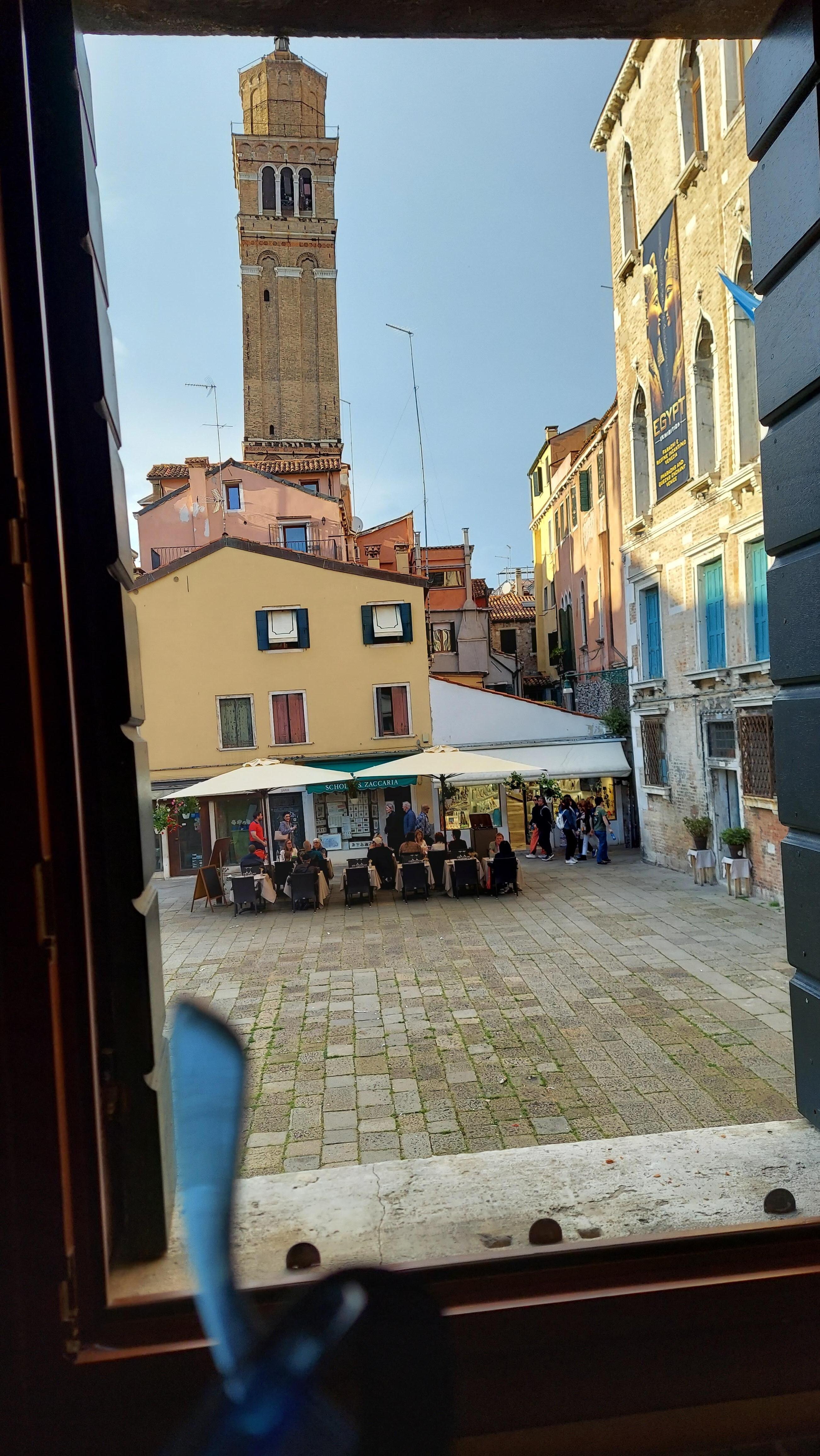 View of Campo San Maurizio from the dining room window.
