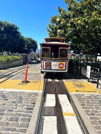 Cable car parked at turnaround