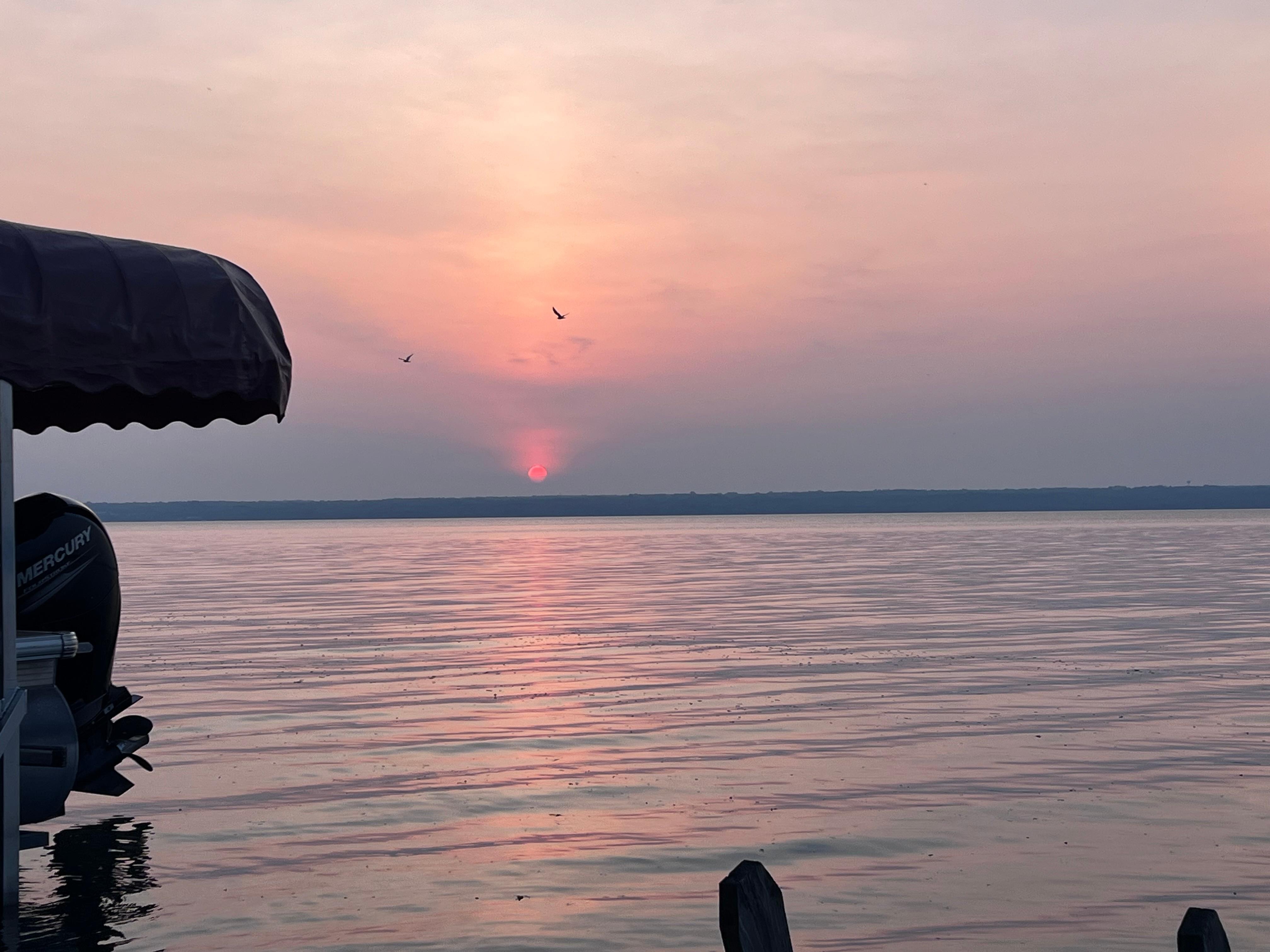 Sunrise from the dock bench