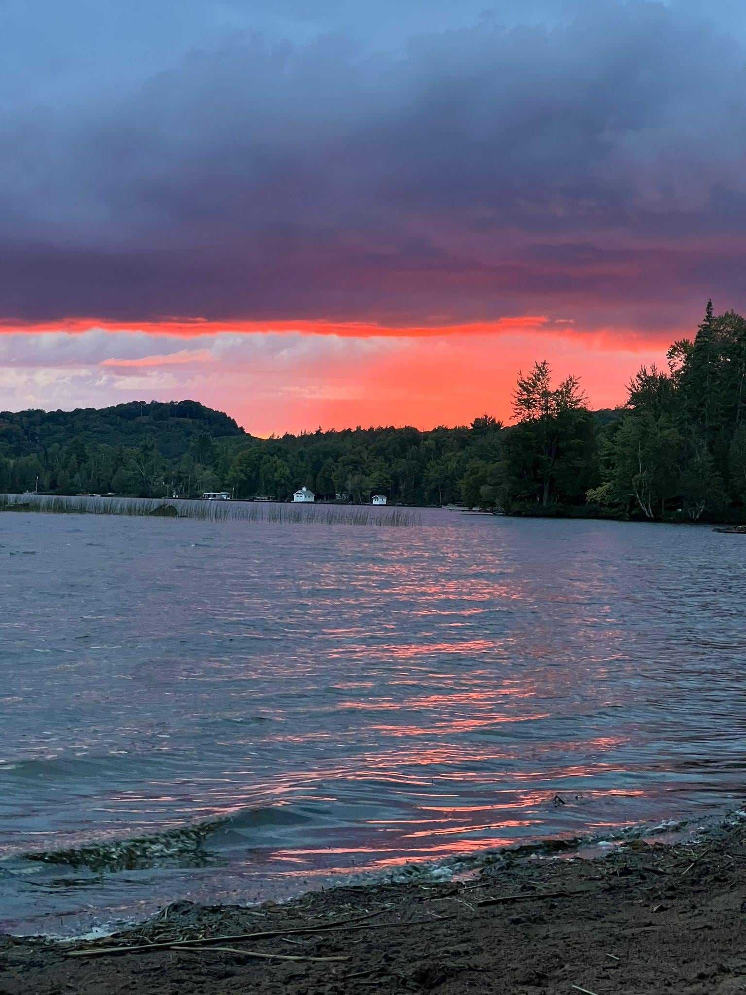 Serene lake at dusk