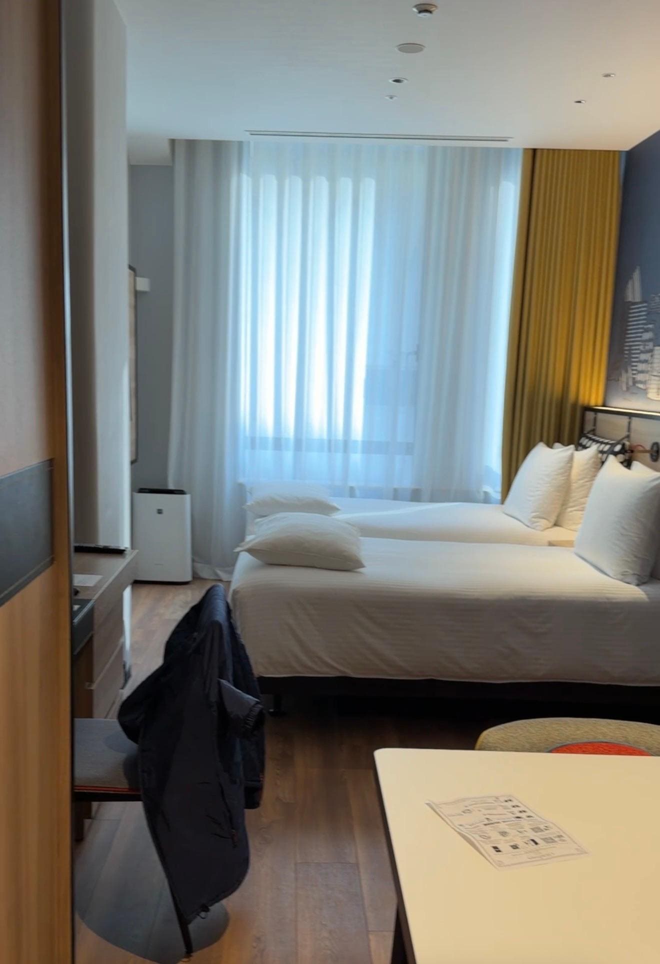 living room and twin bed