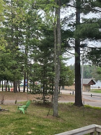 View of the beach and playground from the kitchen