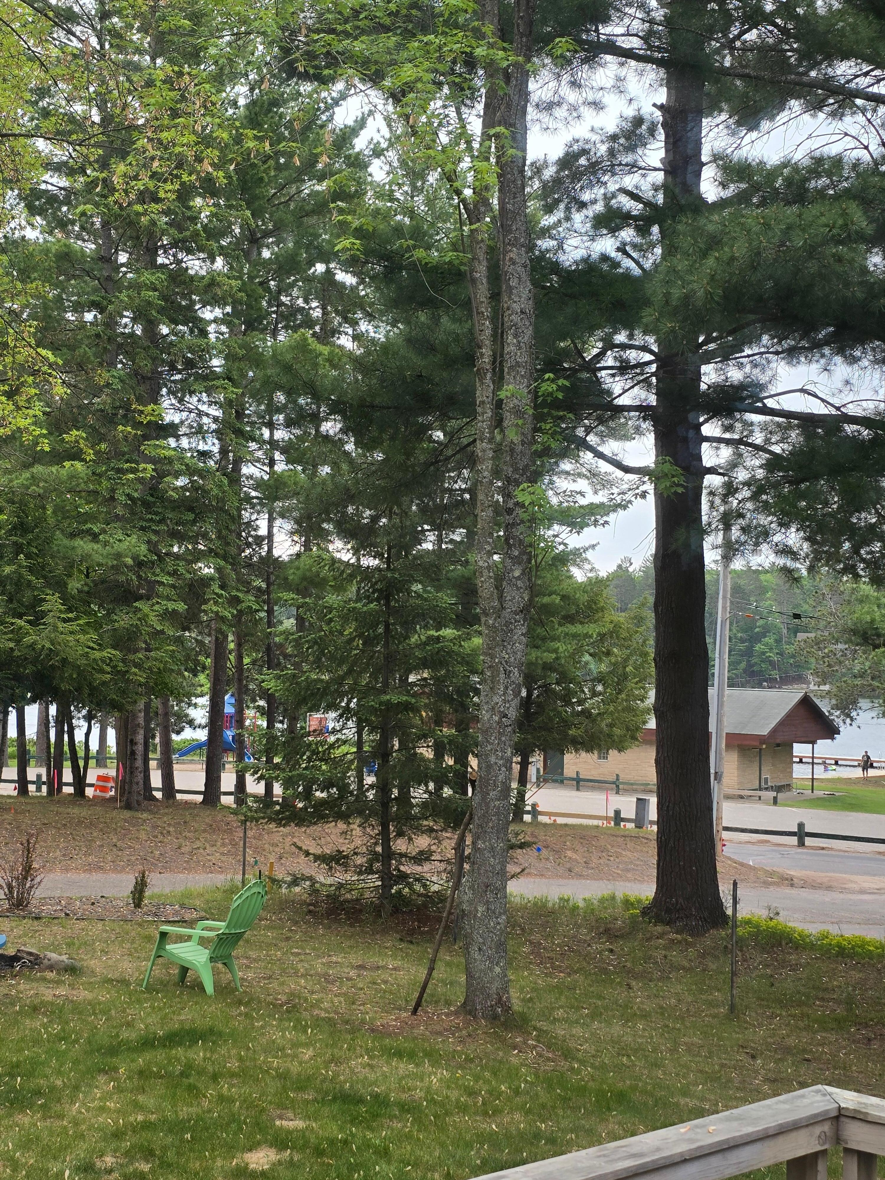 View of the beach and playground from the kitchen