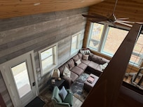 Looking down from the second floor.