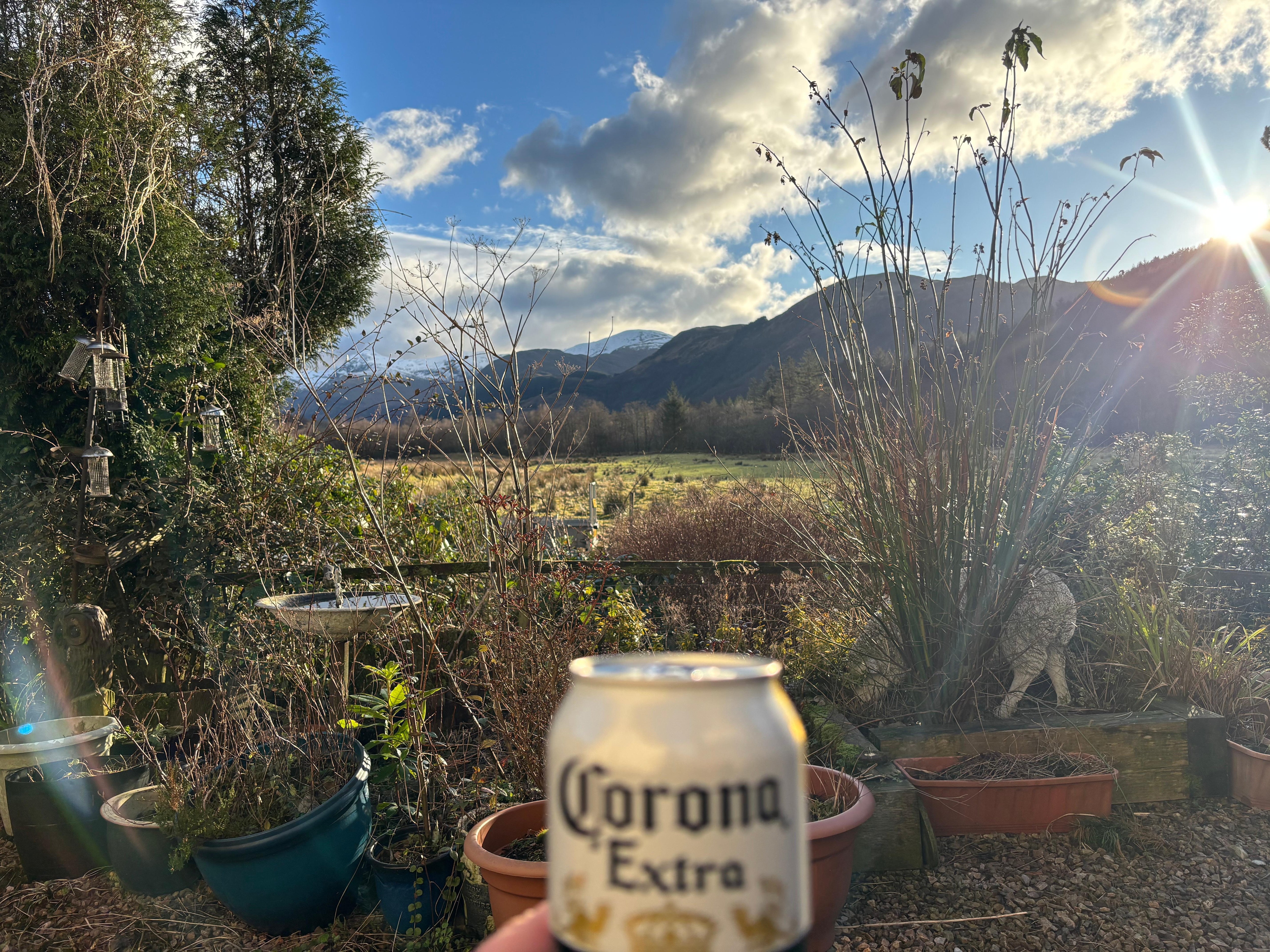 Nice cold beer with an amazing view