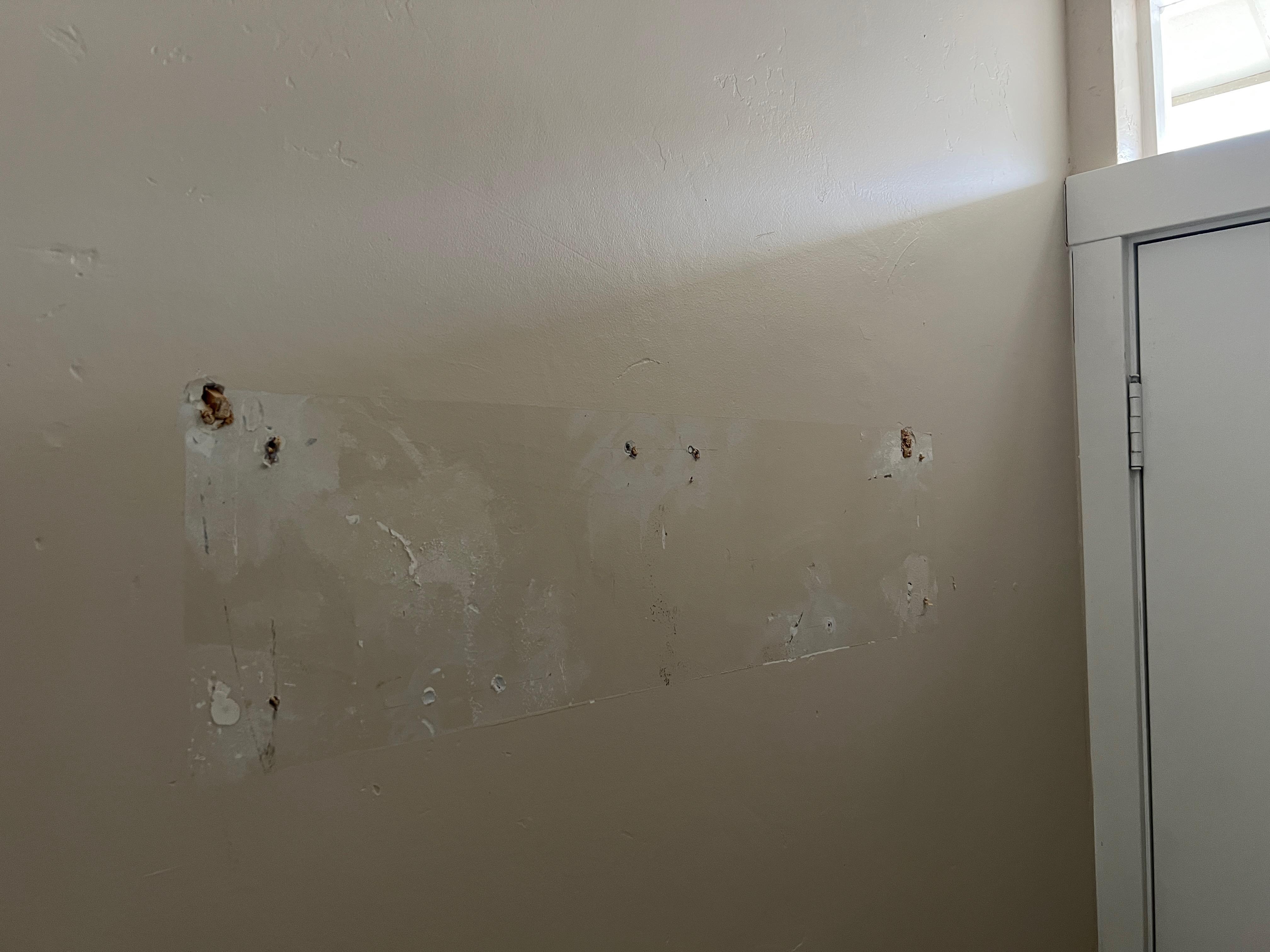 Laundry area hooks fell off the wall