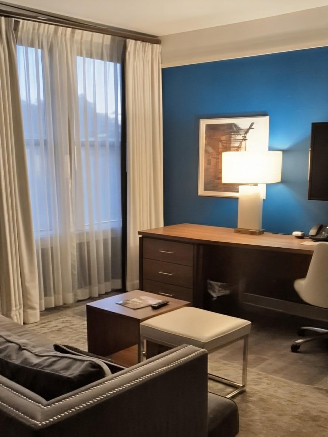 Separate sitting room with ample space to work 