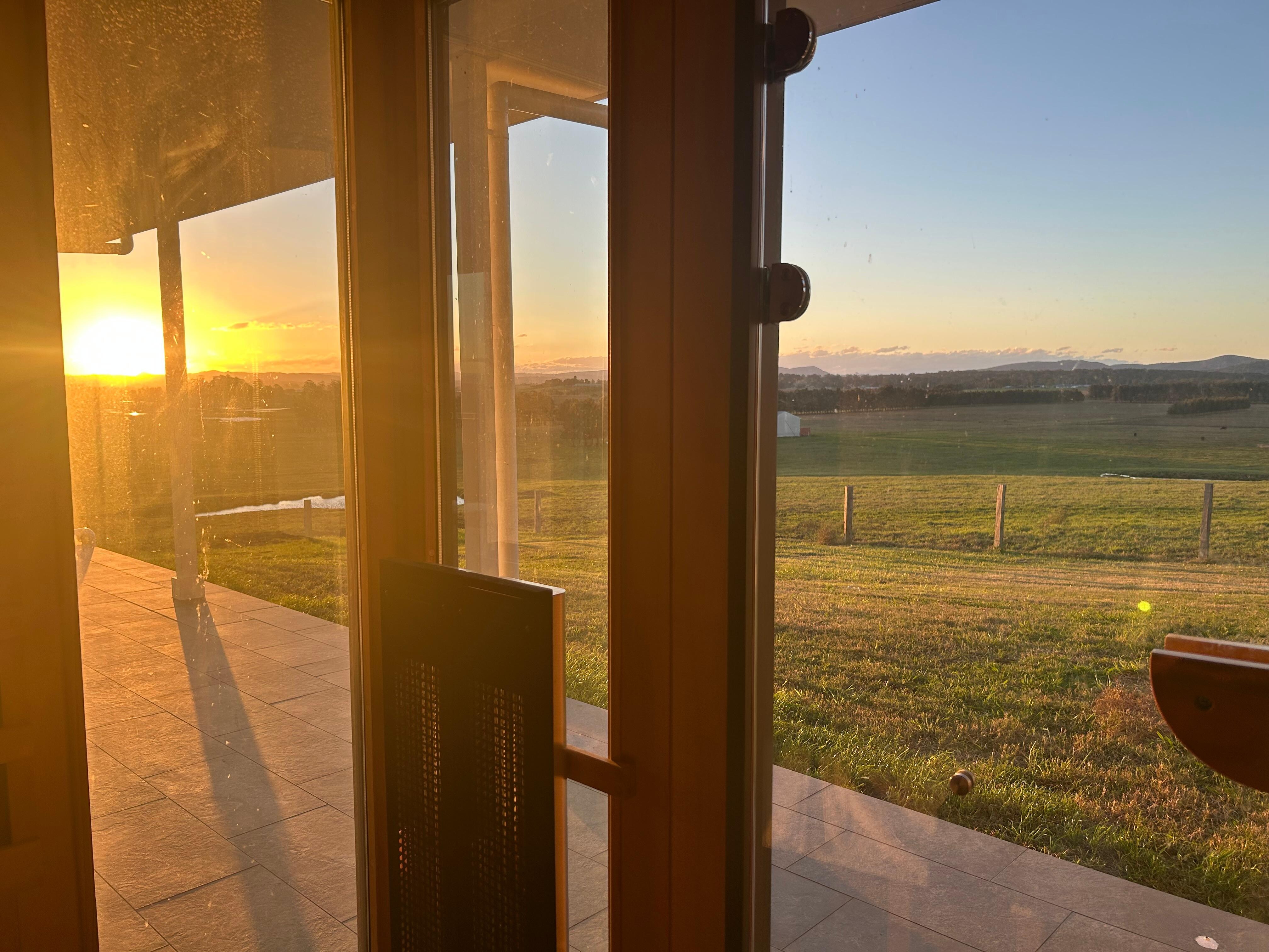 Sunset and Paddock view from the sauna