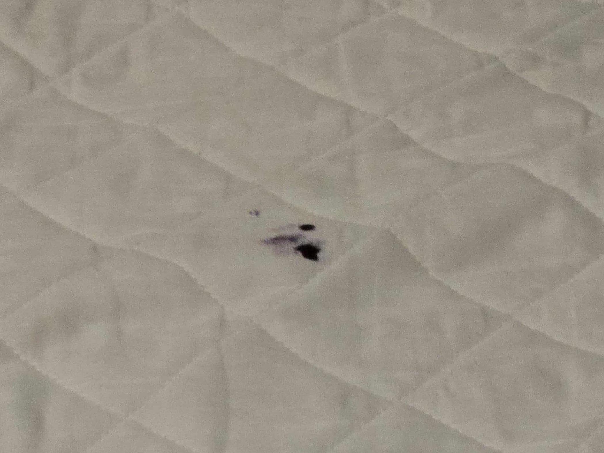 Another burn stain/mark on bed.