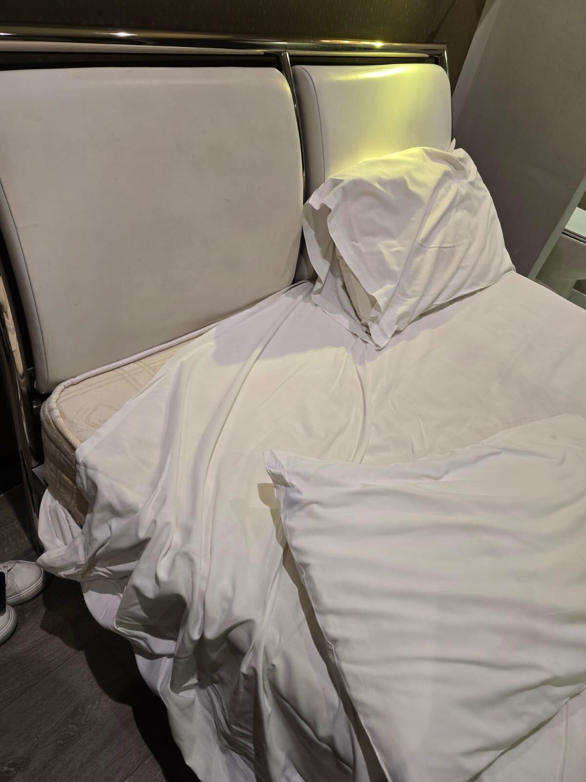 Bed not even made