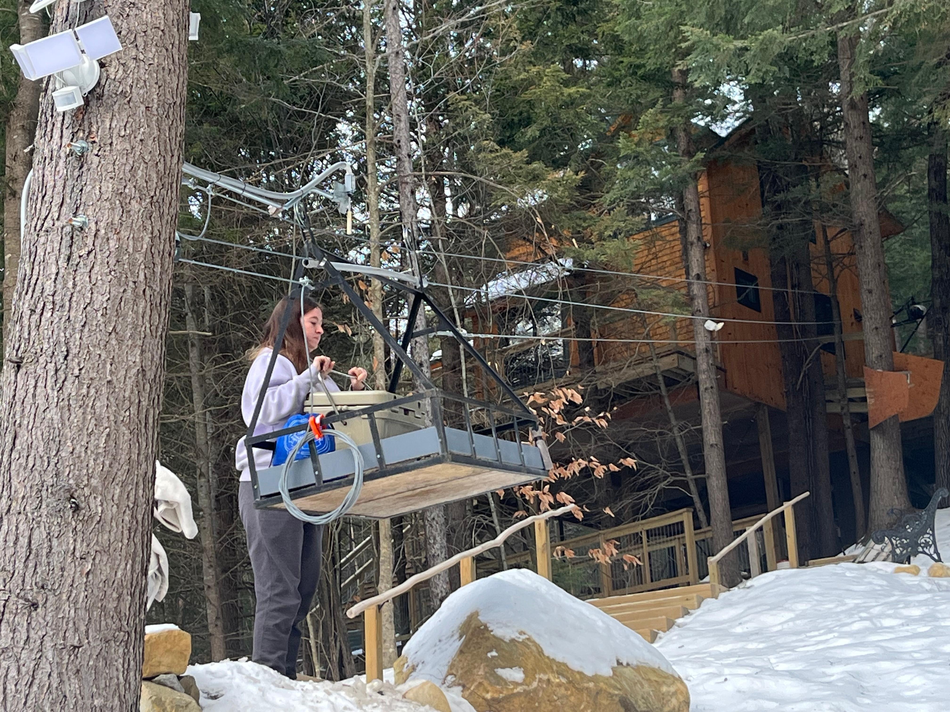 The gondola makes getting everything up & down so easy & simple! Fabulous idea!! 