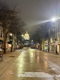 A rainy evening downtown Madison