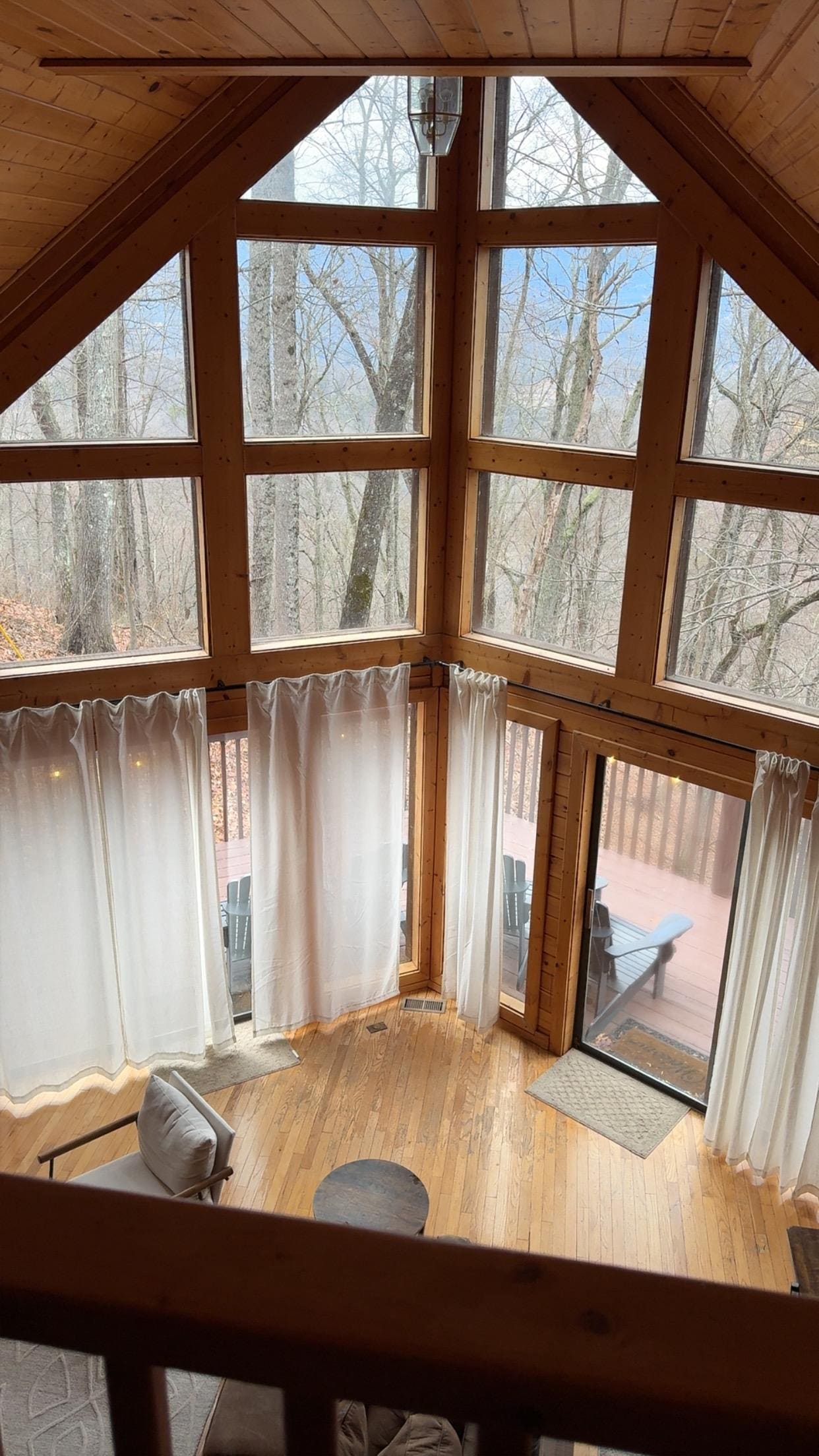 Perfect view from the upstairs balcony 