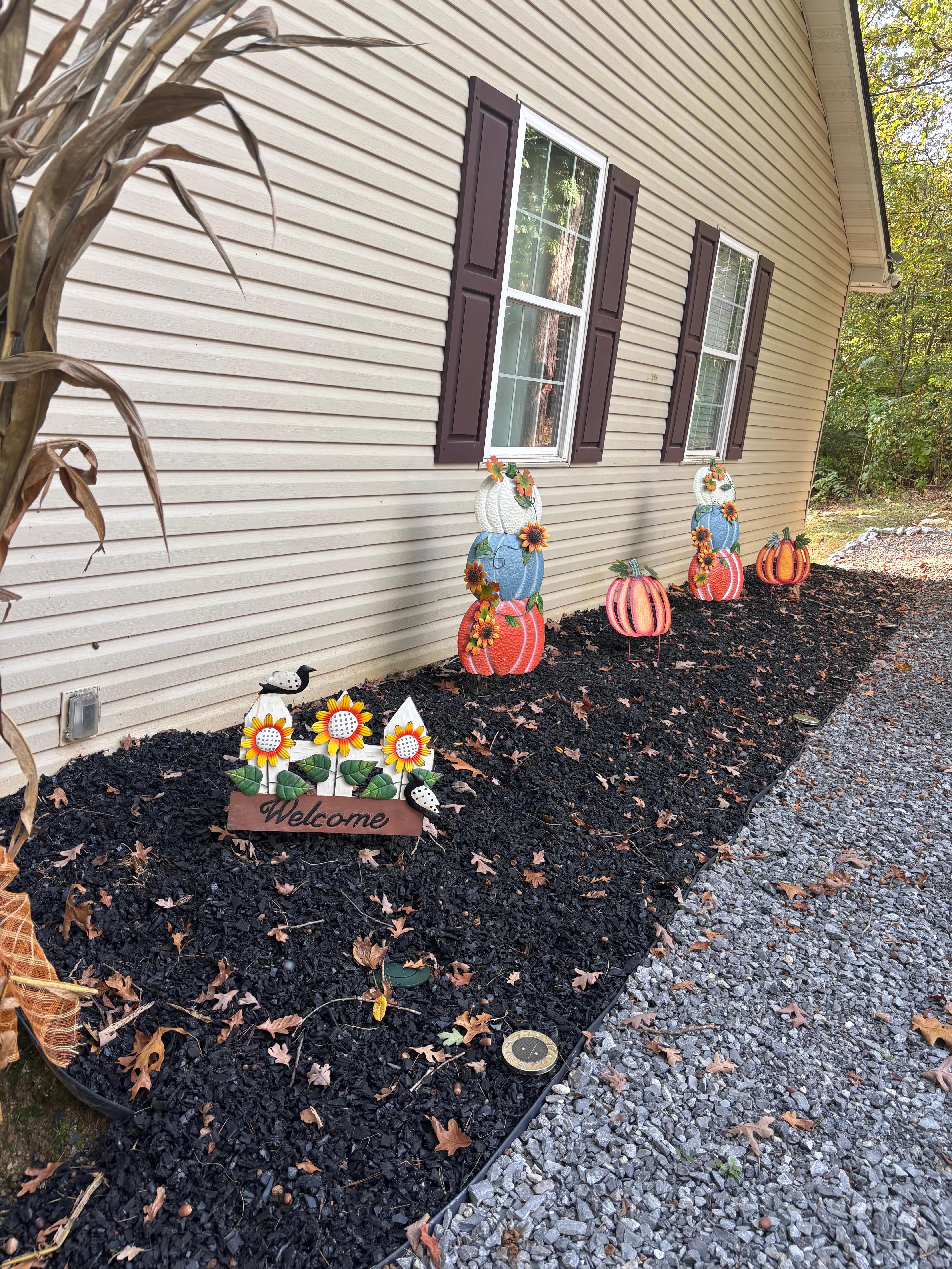 Front entrance decorated for fall - home was so comfortable. 