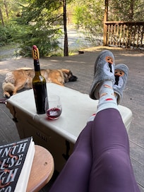 I realized I only took this photo of the property. Relaxing on the deck!