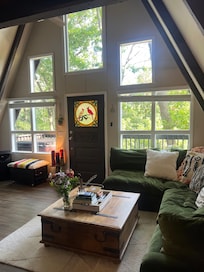 Living room facing the balcony door