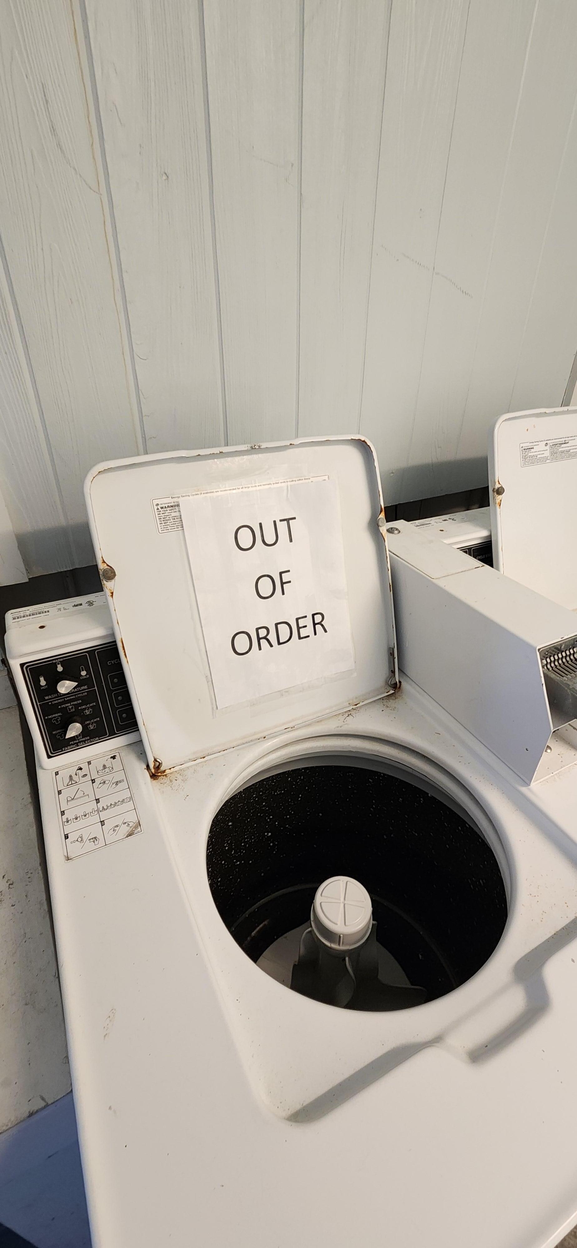 Broken washing machine.