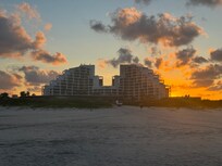 On the beach, looking back.