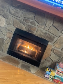 We enjoyed a relaxing night in front of the fireplace.