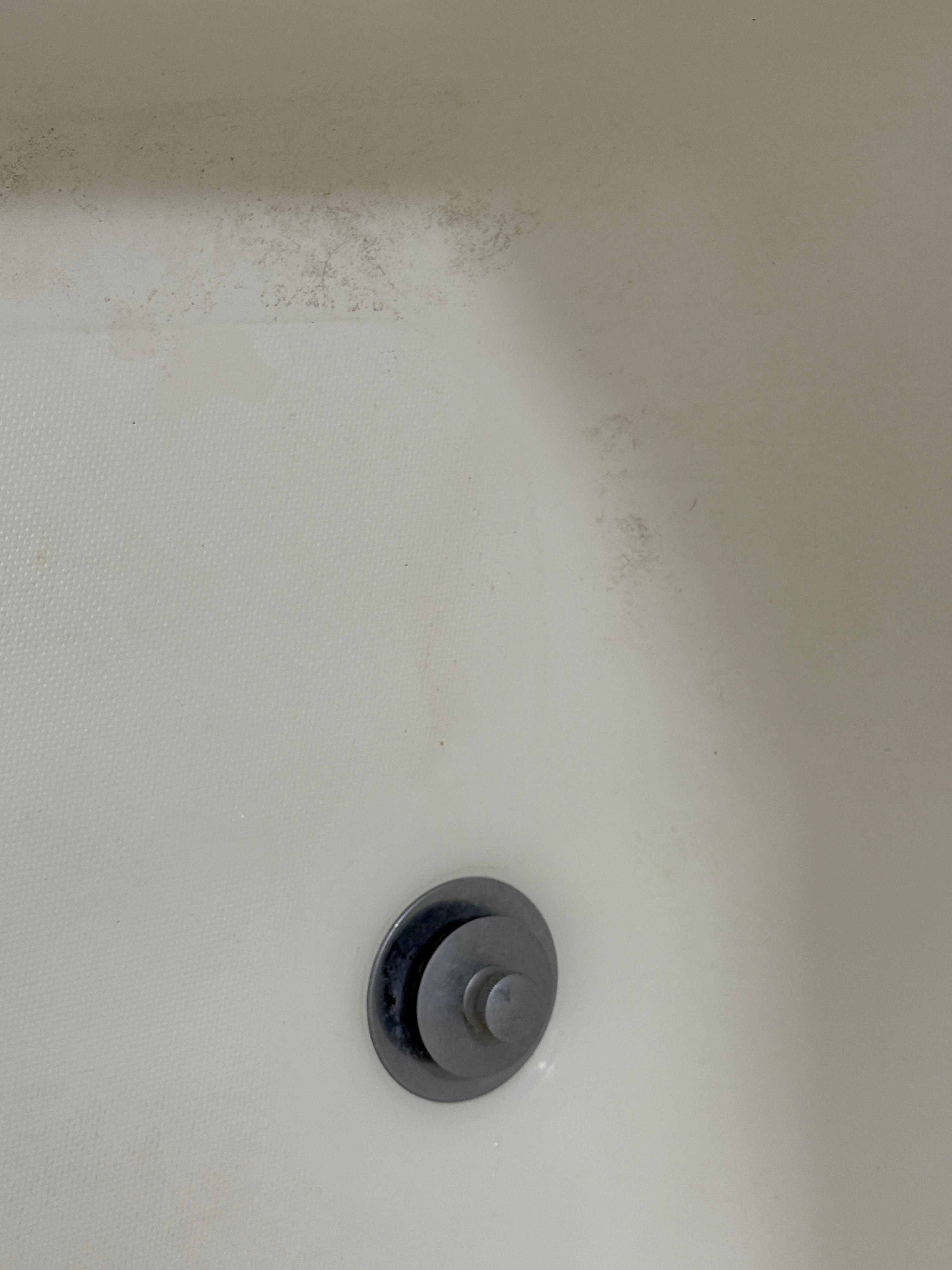 Hair, dust and grime in tub