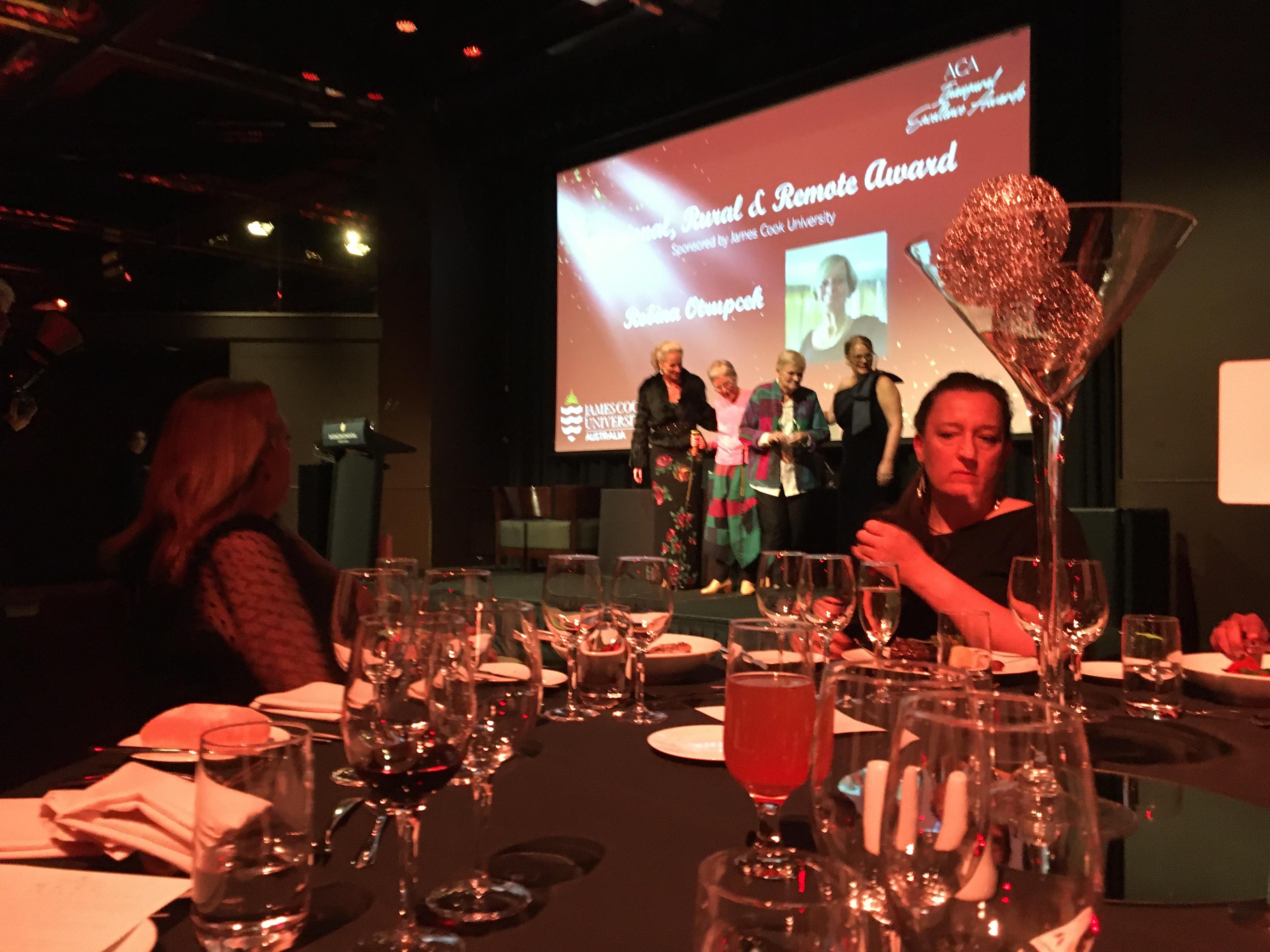 The presentation in the ballroom