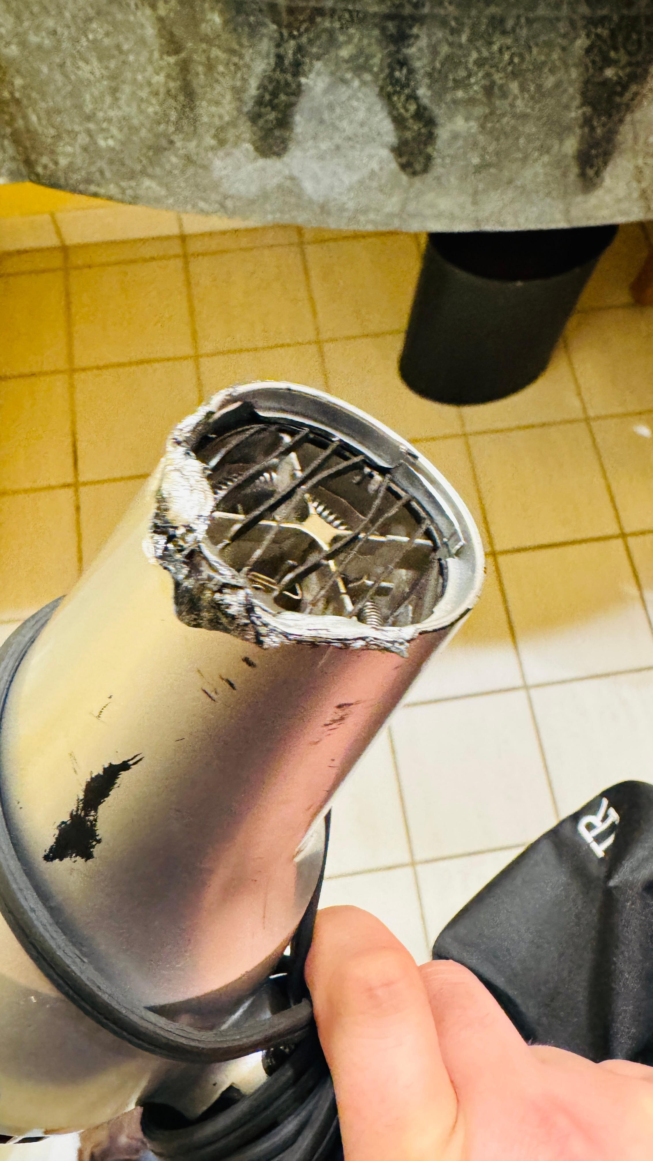 The blow dryer was badly melted but the staff replaced it within a couple hours