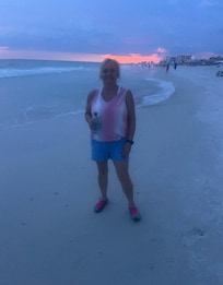 Evening walk on the beach with my husband