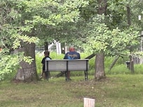 Perfect deer viewing spot with grampa