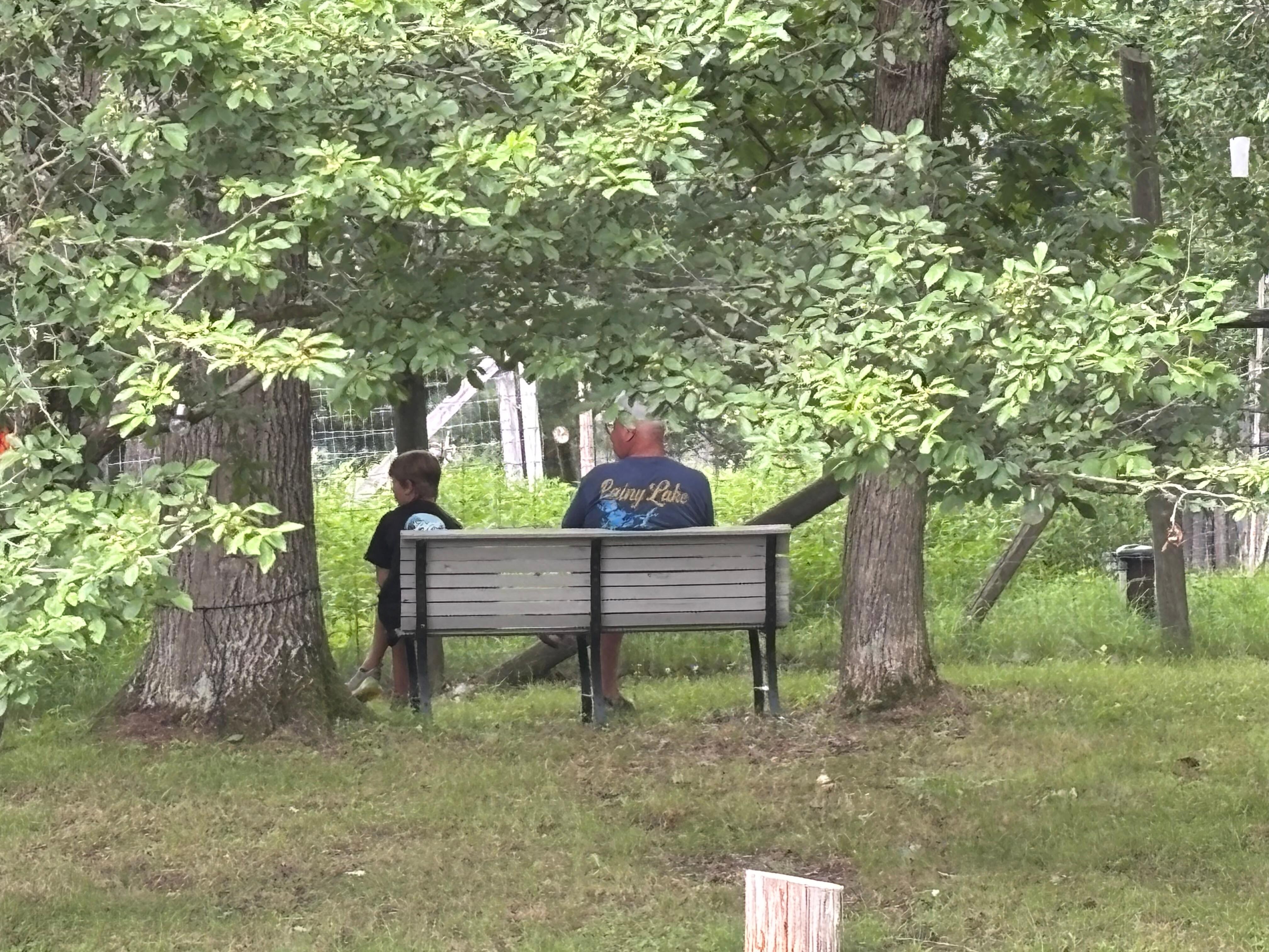 Perfect deer viewing spot with grampa
